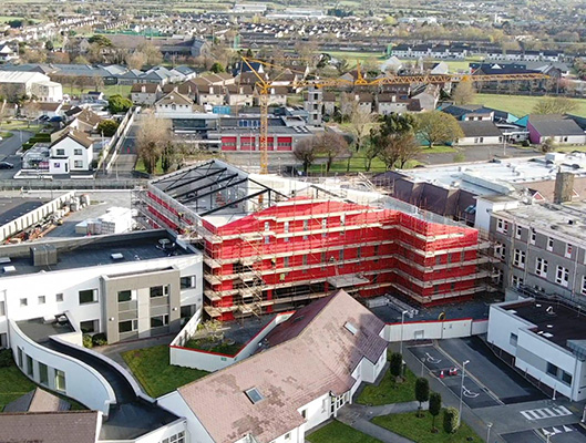 Aeriel view healthcare architecture building