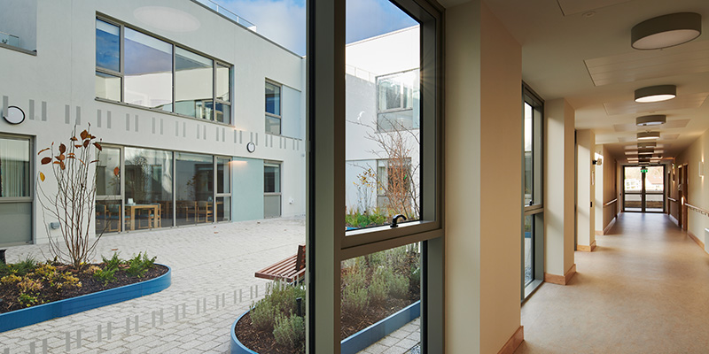 View of the courtyard at Maryfield Nursing Home