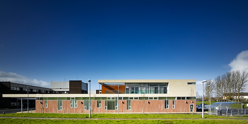 Exterior view of the architecture of University Hospital Emergency Department