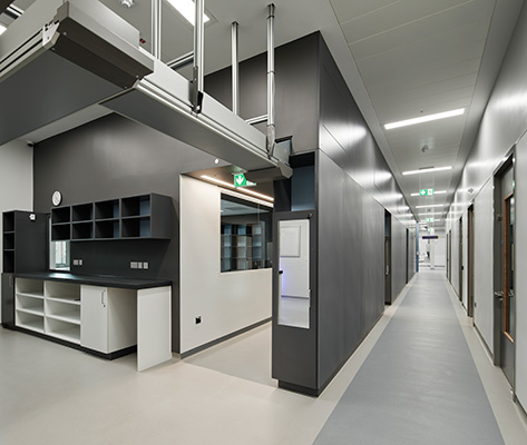 Interior view of the new Pharmacy St. Vincent’s Hospital designed by O'Connell Mahon Architects